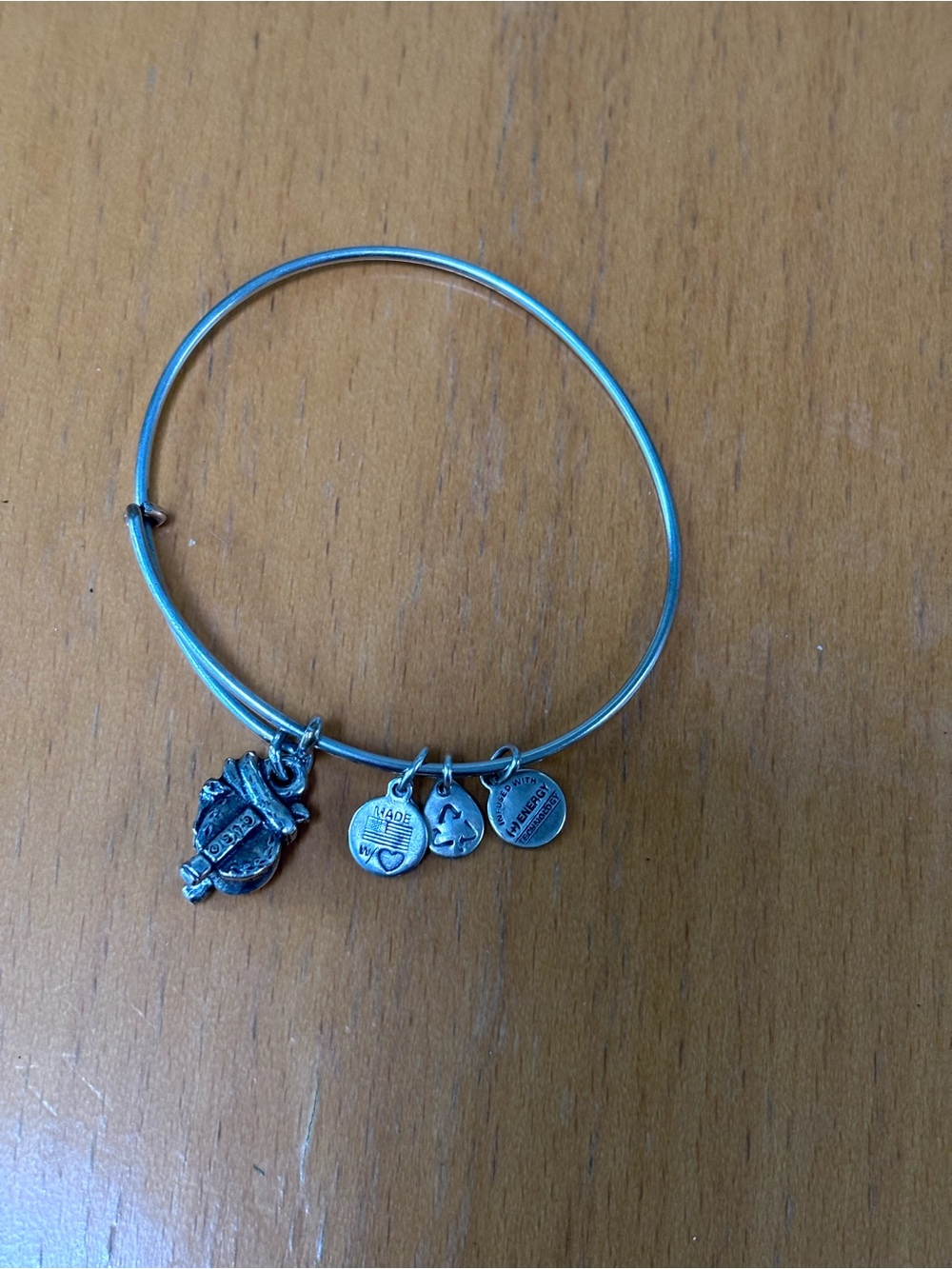 Alex and Ani bracelet with horse saddle charm